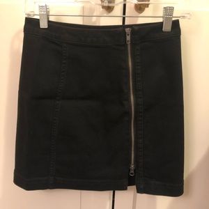 Free People black stretch denim mini skirt
